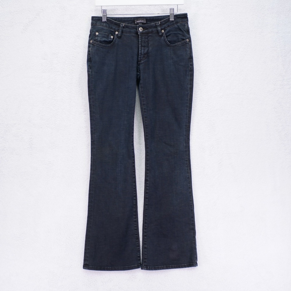 Bebe Selvedged Black Denim Jeans -29- Low Rise 30 / 33 Cotton Spandex